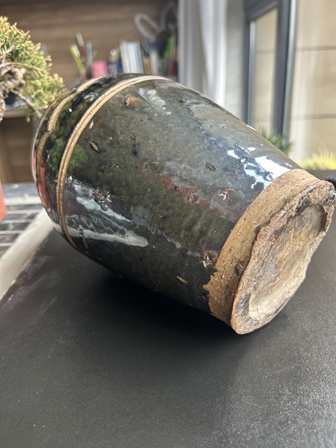 古玩陶瓷元末明初·黑釉刻水波紋梅瓶拍賣,當前價格4500元