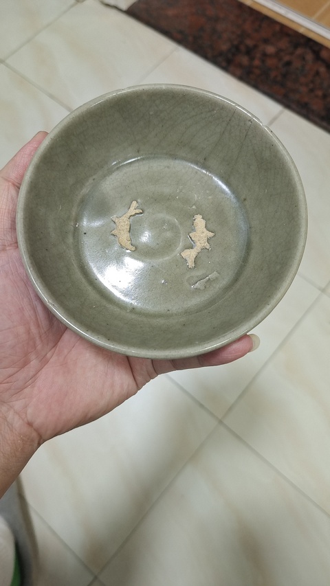 古玩陶瓷龍泉青瓷雙魚洗拍賣,當前價格5888元