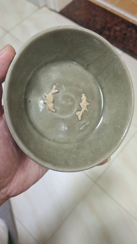 古玩陶瓷龍泉青瓷雙魚洗拍賣,當前價格5888元