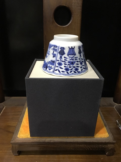 古玩陶瓷(精品品茗杯)晚清-光緒-博古山水風景紋-瓜棱品茗杯拍賣,當前價格858元
