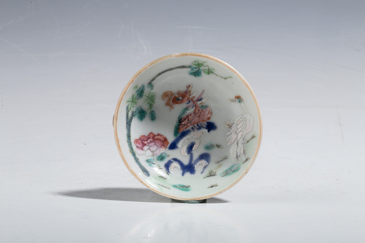 古玩陶瓷清同治·粉彩鳳凰仙鶴紋小碟拍賣，當(dāng)前價(jià)格2016元