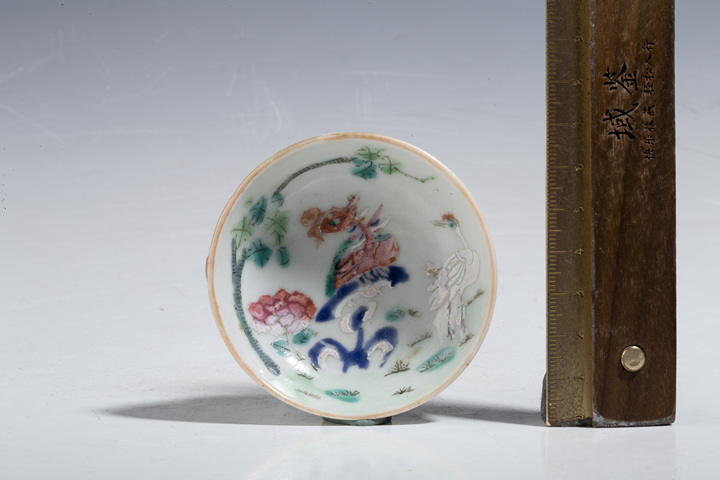 古玩陶瓷清同治·粉彩鳳凰仙鶴紋小碟拍賣，當(dāng)前價(jià)格2016元