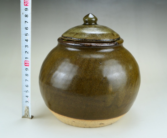 古玩陶瓷精品:明代耀州窯茶葉末釉蓋罐（1368年-1644年）拍賣，當(dāng)前價格900元