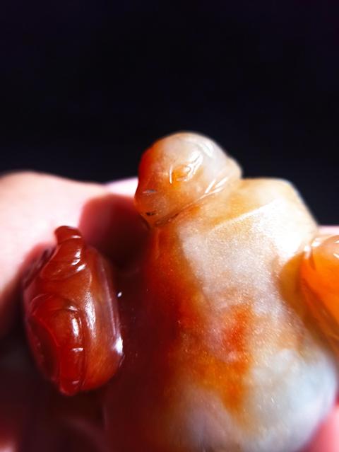 古玩玉器收藏級清代翡翠雕“三陽開泰”擺件拍賣，當前價格28000元