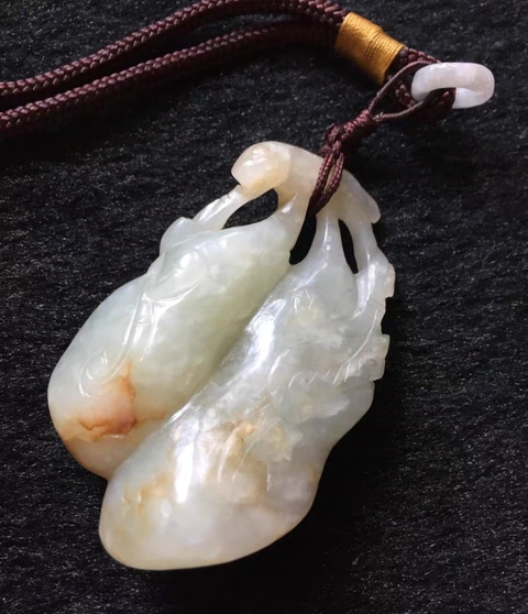 古玩玉器清代和田玉雕“瓜果墜”拍賣,當(dāng)前價格11000元