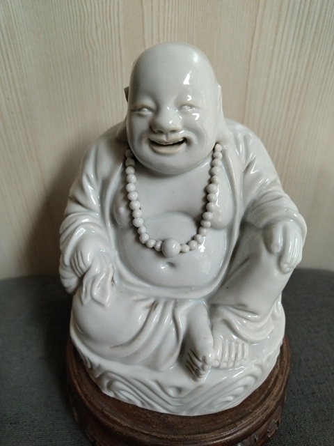 古玩陶瓷德化窯白釉彌勒佛拍賣,當前價格488元