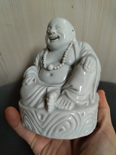 古玩陶瓷德化窯白釉彌勒佛拍賣,當前價格488元