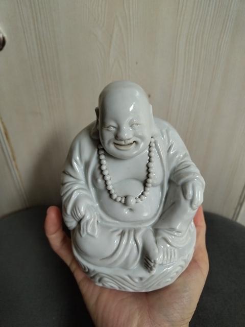 古玩陶瓷德化窯白釉彌勒佛拍賣,當前價格488元