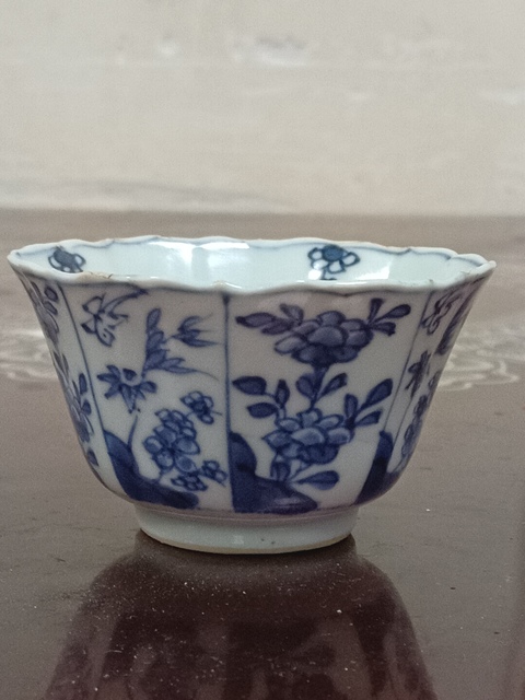 古玩陶瓷康熙青花花口杯拍賣,當前價格1980元