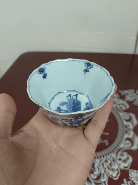 古玩陶瓷康熙青花花口杯拍賣,當前價格1980元