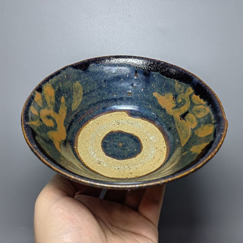 古玩陶瓷元代,鳯鳥(niǎo)鐵銹斑大碗拍賣,當(dāng)前價(jià)格4999元