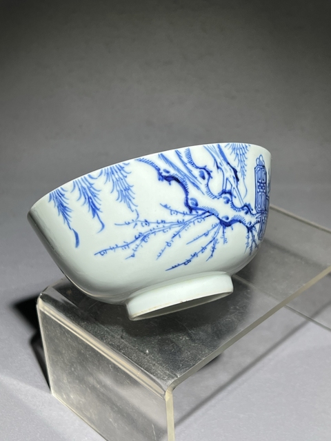 古玩陶瓷乾隆年制款壽字梅花紋青花碗拍賣，當前價格1288元