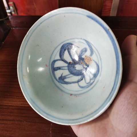 古玩陶瓷明中晚期青花花卉紋茶碗拍賣,當前價格450元