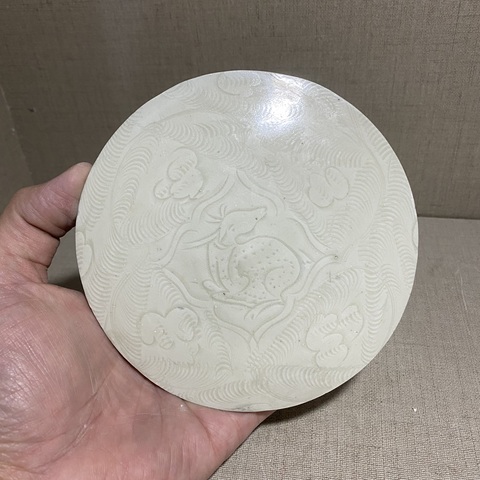 古玩陶瓷青白釉刻鹿紋標(biāo)本拍賣，當(dāng)前價(jià)格1200元