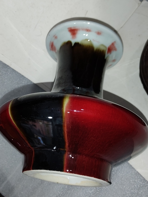 古玩陶瓷三陽開泰窯變釉荸薺瓶拍賣，當前價格0元