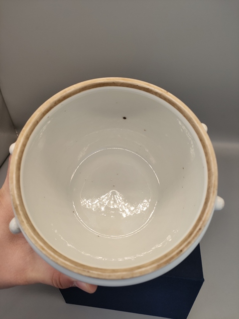 古玩陶瓷民國,粉彩杏林春燕圖詩文粥罐拍賣,當前價格699元