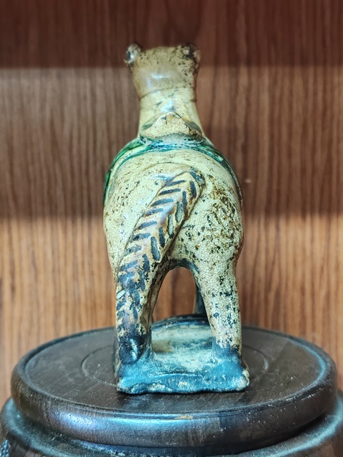 古玩陶瓷明晚黃釉綠彩馬擺件拍賣，當前價格2800元