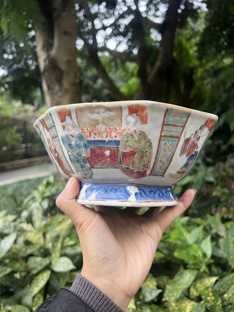 古玩陶瓷無雙譜人物故事紋貢碗拍賣，當前價格9600元
