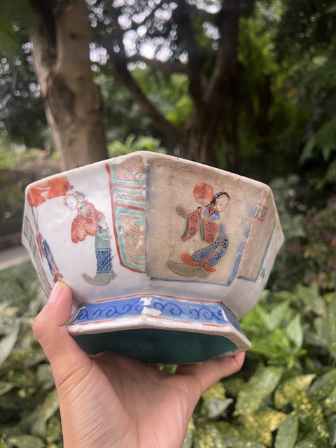 古玩陶瓷無雙譜人物故事紋貢碗拍賣，當前價格9600元