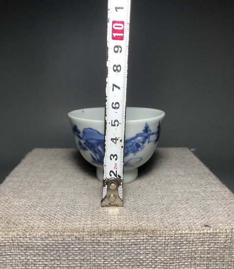 古玩陶瓷清康熙,青花洞石花卉紋杯拍賣,當前價格3000元