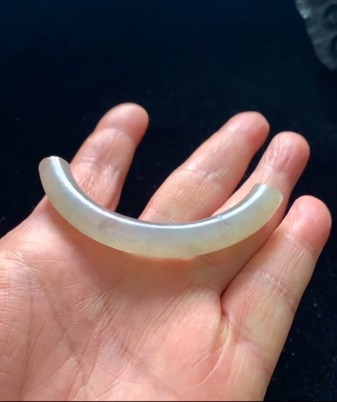 古玩玉器天然翡翠手鐲（斷殘件）拍賣，當前價格4800元