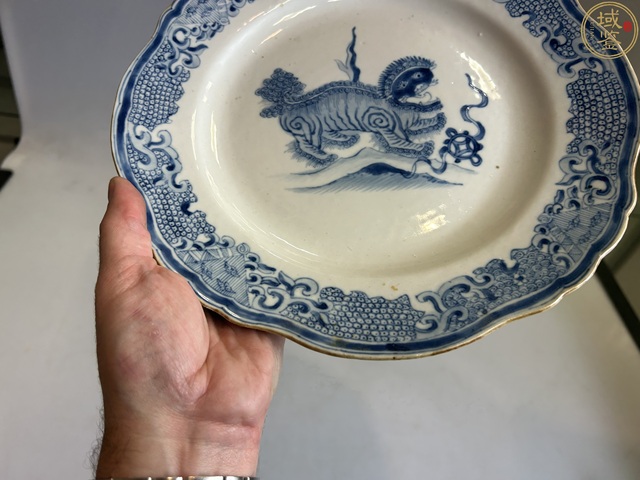 古玩陶瓷獅紋青花盤拍賣，當前價格3500元
