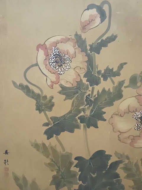 古玩字畫明末清初廣東詩人、畫家吳秋工筆花鳥畫《富貴牡丹圖》，絹本。拍賣，當前價格800000元
