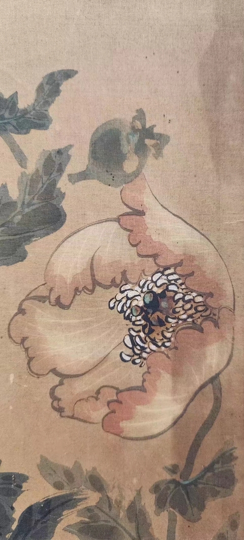 古玩字畫明末清初廣東詩人、畫家吳秋工筆花鳥畫《富貴牡丹圖》，絹本。拍賣，當前價格800000元