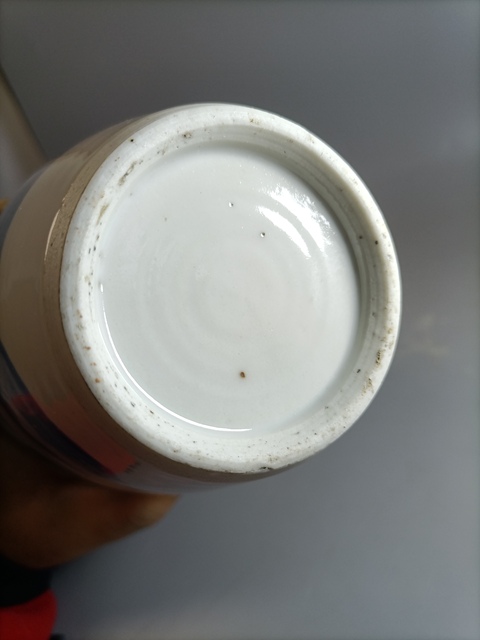 古玩陶瓷晚清青花山水人物紋撇口瓶拍賣,當前價格2800元