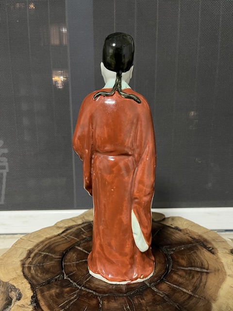 古玩陶瓷民國油紅彩人物造像拍賣，當前價格1800元