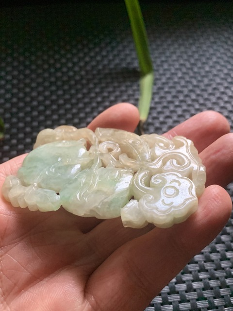 古玩玉器清代天然翡翠“事事如意”佩拍賣,當前價格18000元