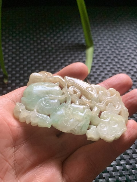 古玩玉器清代天然翡翠“事事如意”佩拍賣,當前價格18000元