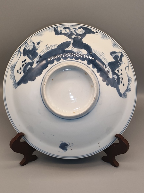 古玩陶瓷青花外三星內山水人物紋碗拍賣，當前價格760元