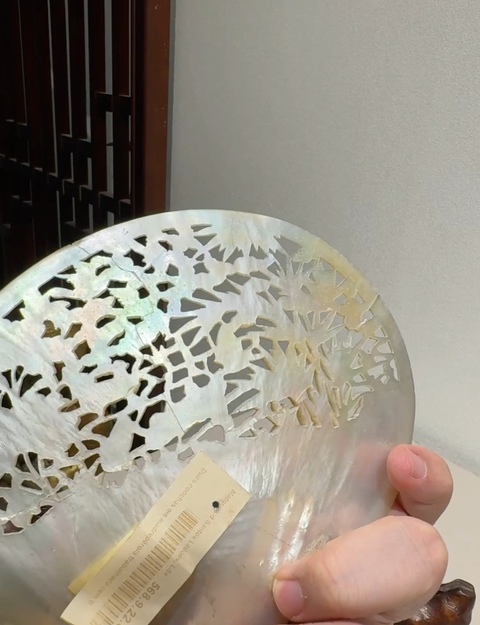 古玩雜項晚清十三行白蝶貝鴛鴦春水拍賣,當前價格8000元