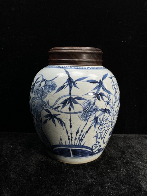 古玩陶瓷《實物鑒定》清雍乾青花月影松竹梅大罐拍賣,當前價格3288元