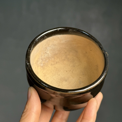 古玩陶瓷明代磁州窯褐釉香爐拍賣,當前價格186元