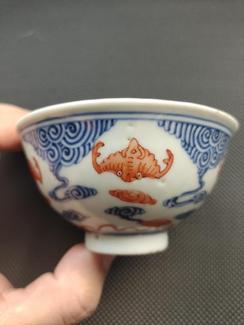 古玩陶瓷青花礬紅杯拍賣，當(dāng)前價(jià)格15888元