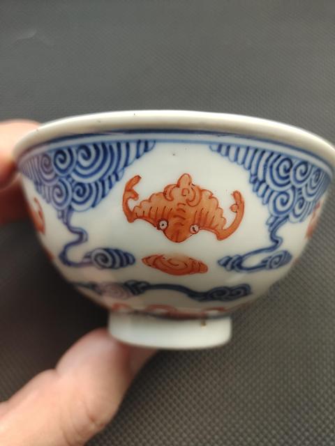 古玩陶瓷青花礬紅杯拍賣，當(dāng)前價(jià)格15888元