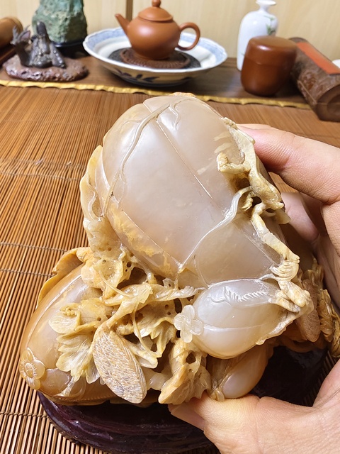 古玩雜項巴林石芙黃凍擺件拍賣，當(dāng)前價格9800元