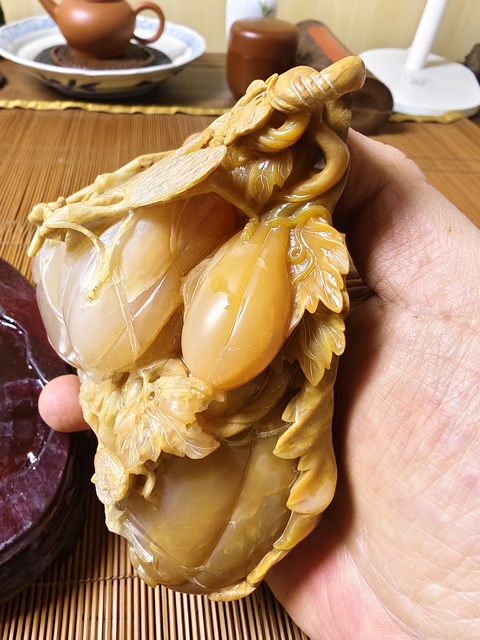 古玩雜項巴林石芙黃凍擺件拍賣，當(dāng)前價格9800元