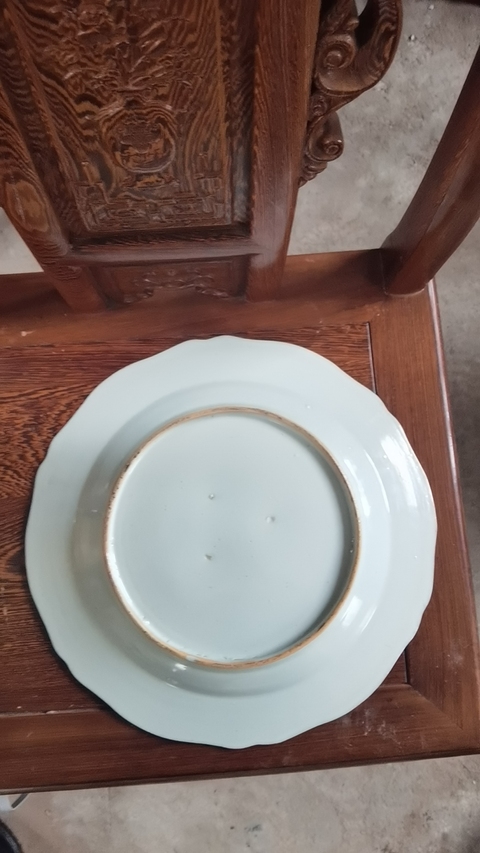 古玩陶瓷清代乾隆粉彩花卉紋花口盤拍賣，當(dāng)前價(jià)格6900元