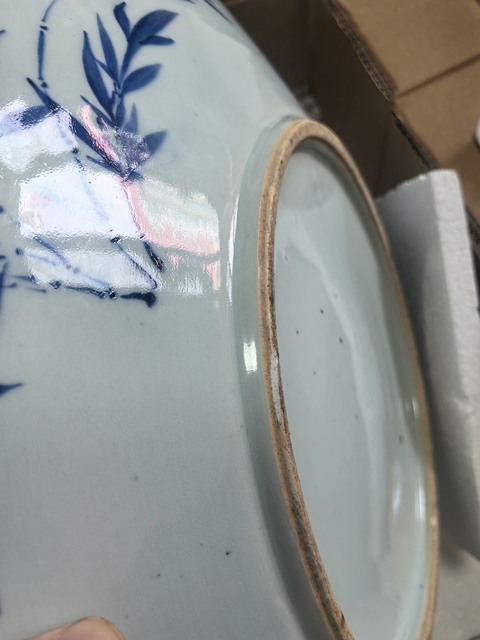 古玩陶瓷博古圖青花盤拍賣，當前價格18000元