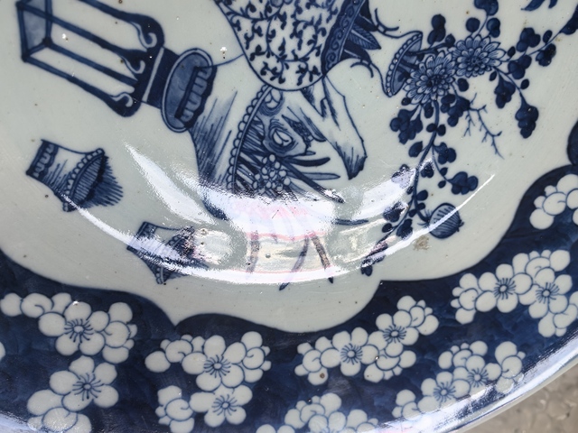 古玩陶瓷博古圖青花盤拍賣，當前價格18000元