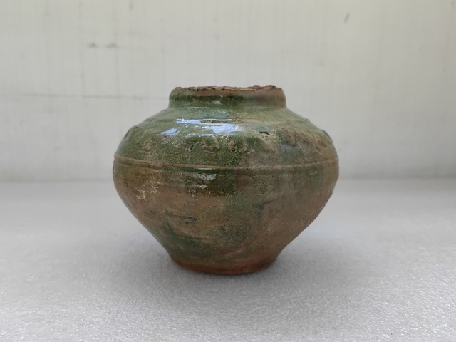古玩陶瓷漢綠釉跑獸紋罐拍賣，當前價格850元