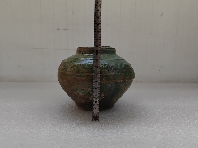 古玩陶瓷漢綠釉跑獸紋罐拍賣，當前價格850元