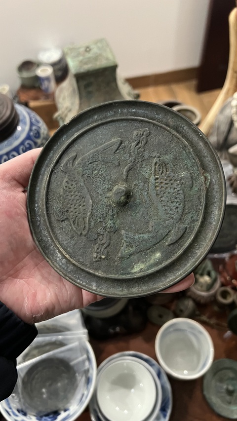 古玩銅器宋代雙魚鏡拍賣,當前價格1999元