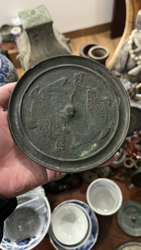 古玩銅器宋代雙魚鏡拍賣,當前價格1999元