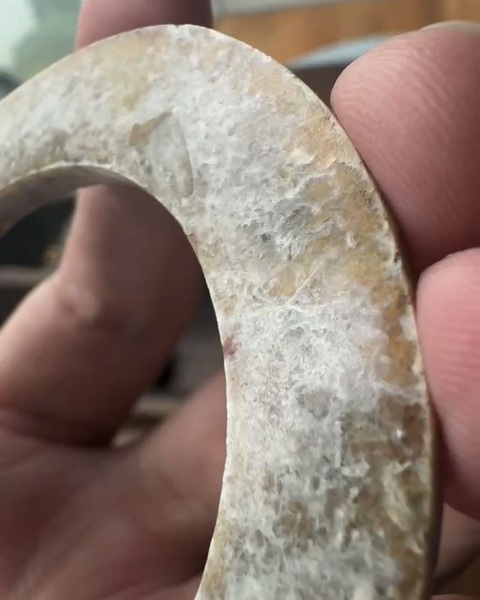 古玩玉器阿良味道玉環(huán) 透光 刻符玉環(huán) 硬料拍賣，當(dāng)前價格30000元