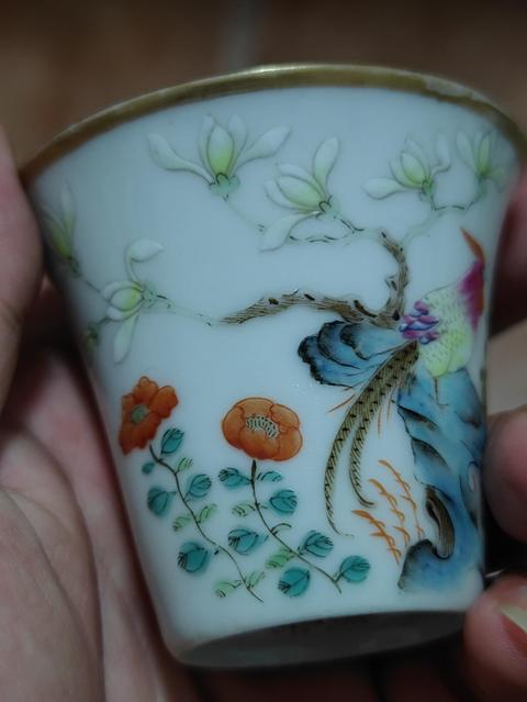 古玩陶瓷粉彩花鳥杯拍賣,當前價格4000元