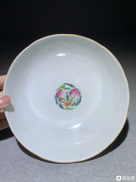 古玩陶瓷清道光 粉彩福壽字紋花口碗拍賣，當前價格5570元